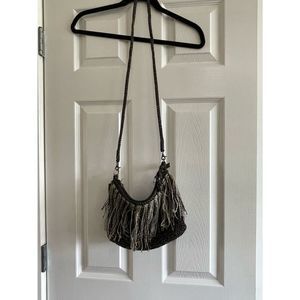 The Sak crochet fringe bag